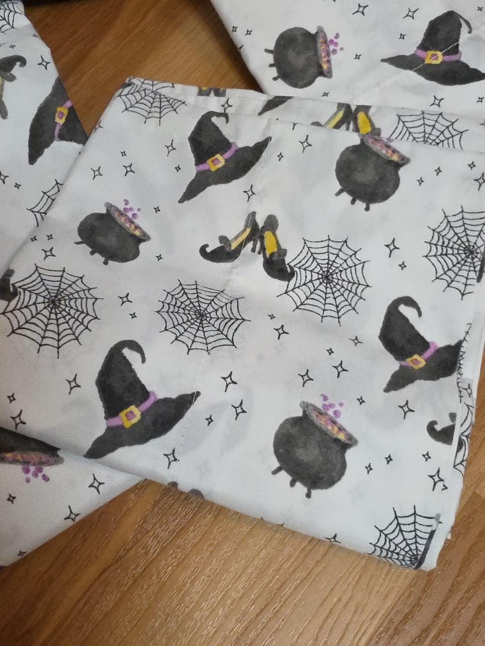 4 Piece Rae Dunn Halloween Witch Hat & Cauldron Full Size Cotton Bedding Set